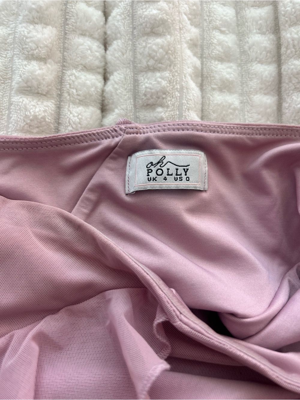 Oh Polly Strapless Ruffle Asymmetric Midi Dress - Dusty Pink - Picture 4 of 6